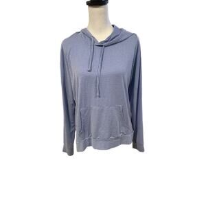 Weatherproof Blue and White checkered Hooded Pull Over Medium